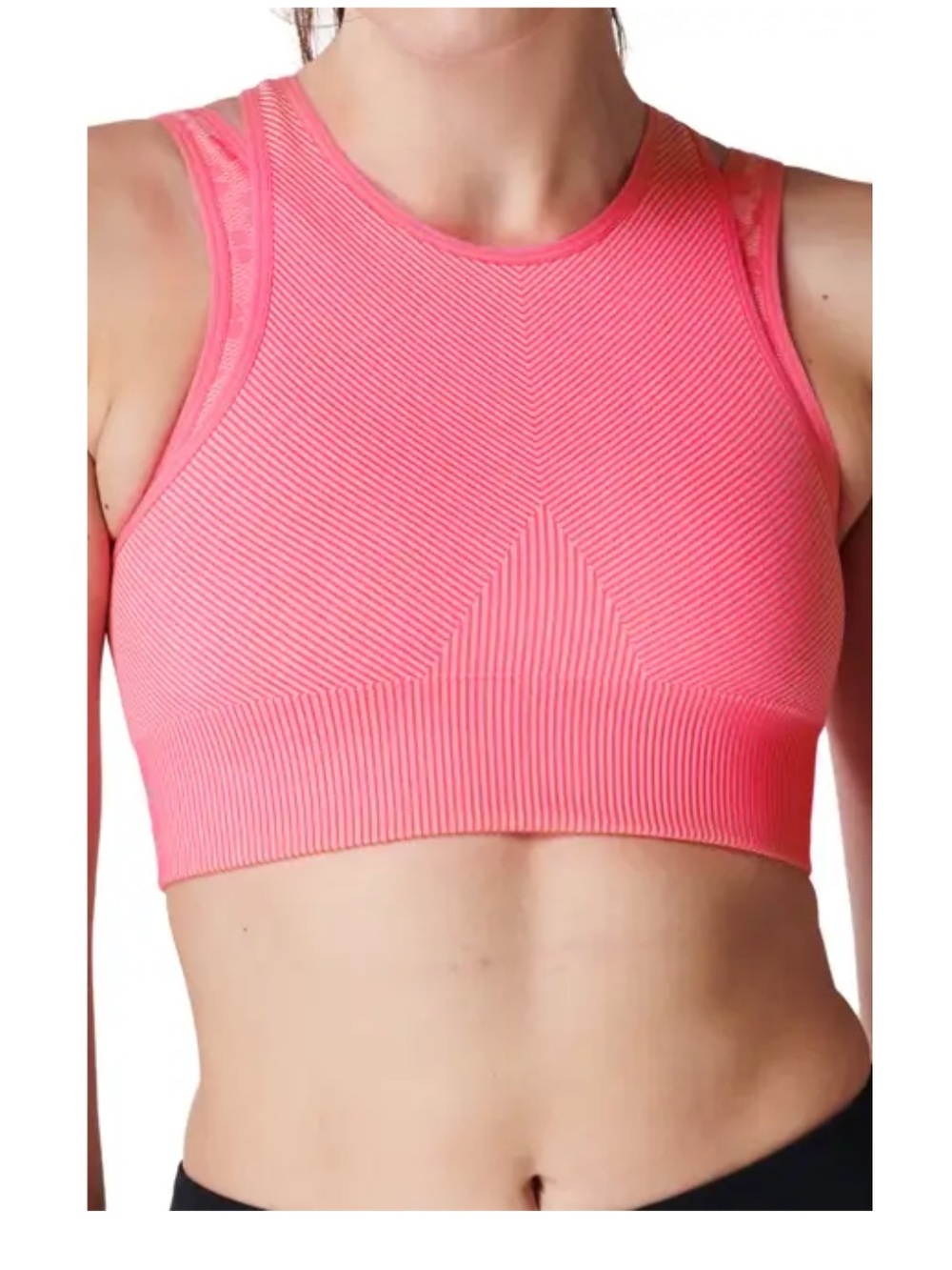 Sweaty Betty Camilla Seamless Pink Ribbed Sports Bralette
